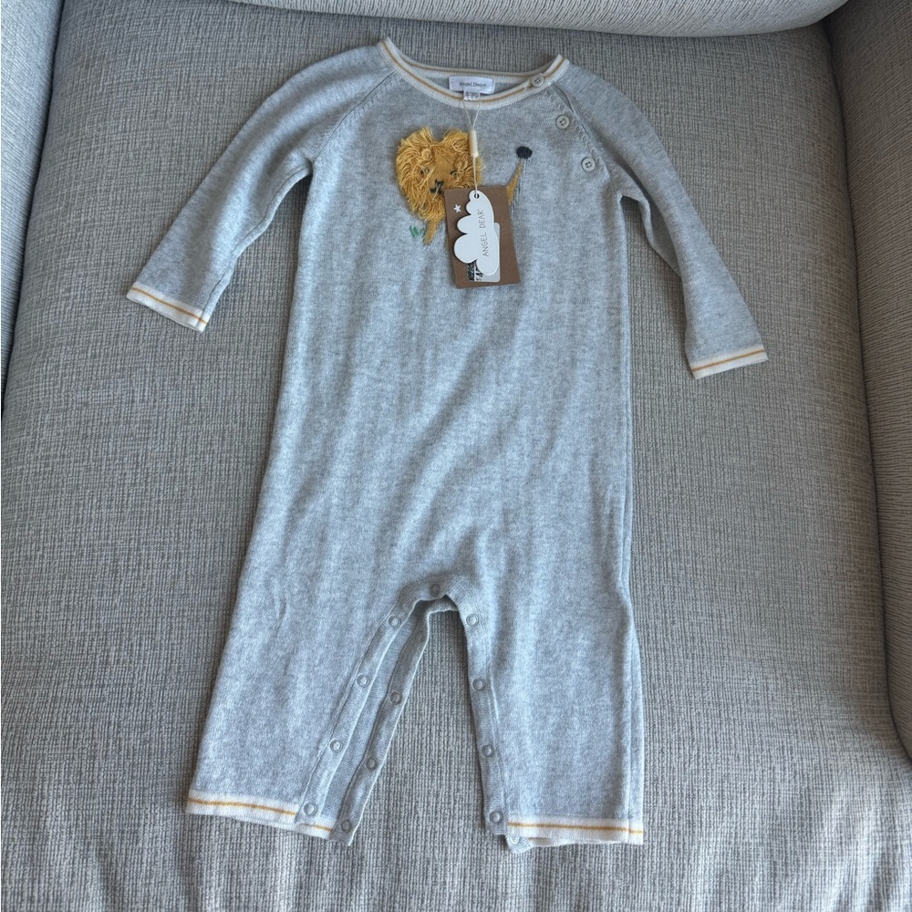 Angel Dear Gray One Piece with Lion Detail